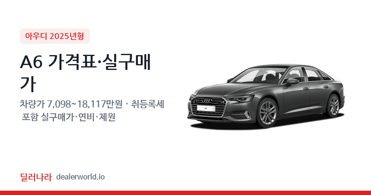 "실구매가 7,765만원부터" 2025 A6 가격표 실구매가 제원표 연비표 총정리