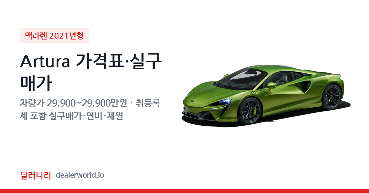 "실구매가 32,213만원부터" 2021 Artura 가격표 실구매가 제원표 연비표 총정리