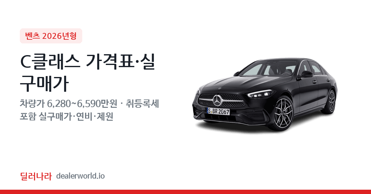 "실구매가 6,890만원부터" 2026 C클래스 가격표 실구매가 제원표 연비표 총정리