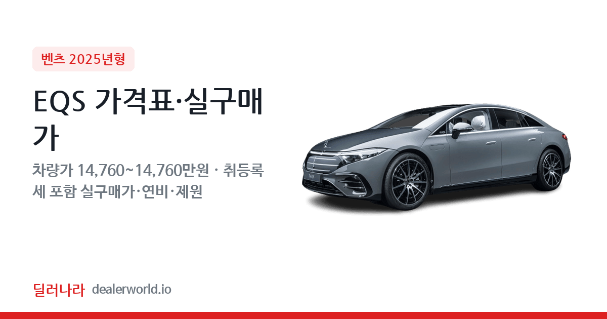 "실구매가 15,963만원부터" 2025 EQS 가격표 실구매가 제원표 연비표 총정리