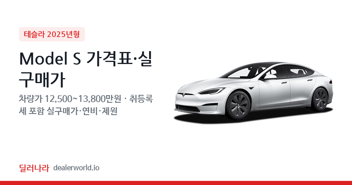 "실구매가 13,545만원부터" 2025 Model S 가격표 실구매가 제원표 연비표 총정리