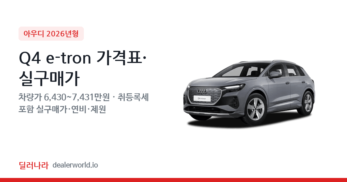 "실구매가 7,050만원부터" 2026 Q4 e-tron 가격표 실구매가 제원표 연비표 총정리