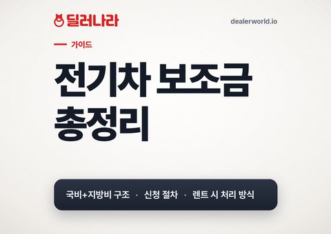 전기차 보조금 총정리 — 국비·지방비 구조, 신청 절차, 렌트로 타면 달라지는 것